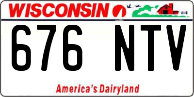 WI license plate 676NTV