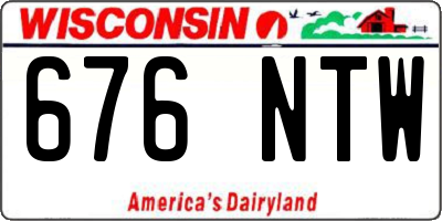 WI license plate 676NTW