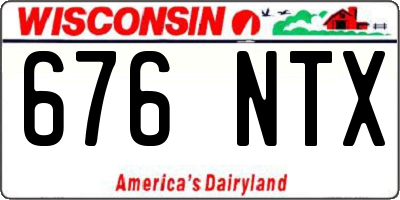 WI license plate 676NTX