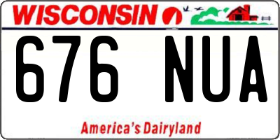 WI license plate 676NUA