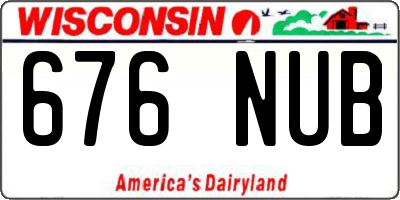 WI license plate 676NUB