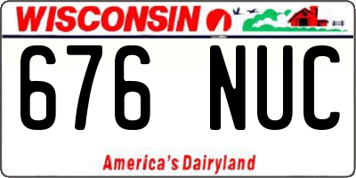 WI license plate 676NUC
