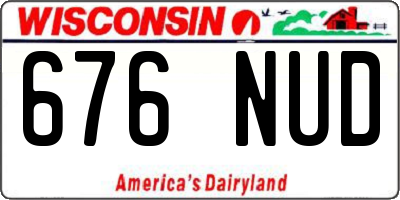 WI license plate 676NUD