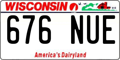 WI license plate 676NUE