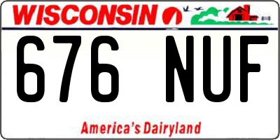 WI license plate 676NUF