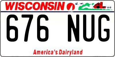 WI license plate 676NUG