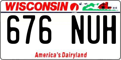 WI license plate 676NUH