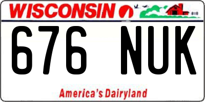 WI license plate 676NUK