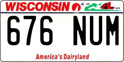 WI license plate 676NUM