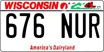 WI license plate 676NUR