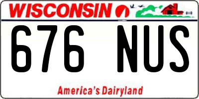 WI license plate 676NUS