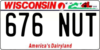 WI license plate 676NUT