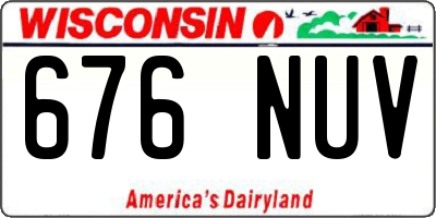 WI license plate 676NUV