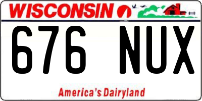 WI license plate 676NUX