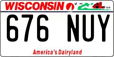 WI license plate 676NUY