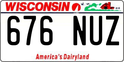 WI license plate 676NUZ