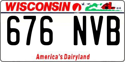 WI license plate 676NVB