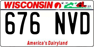 WI license plate 676NVD