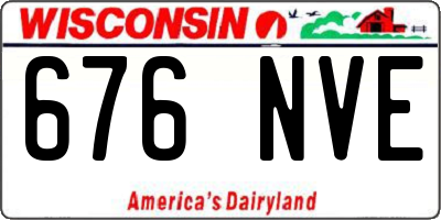 WI license plate 676NVE