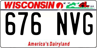 WI license plate 676NVG