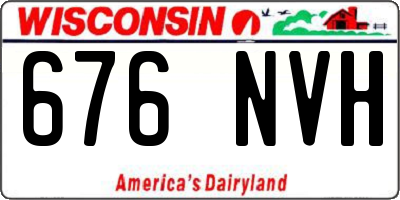WI license plate 676NVH