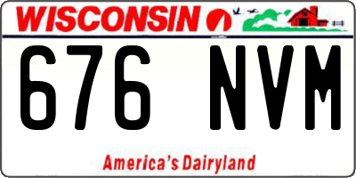 WI license plate 676NVM
