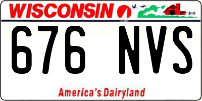 WI license plate 676NVS
