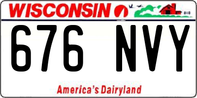 WI license plate 676NVY