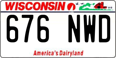 WI license plate 676NWD