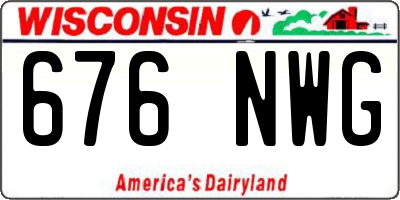 WI license plate 676NWG