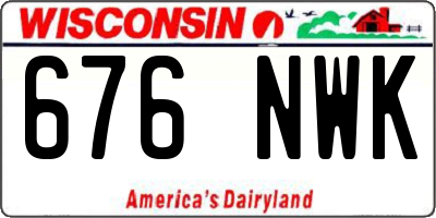 WI license plate 676NWK