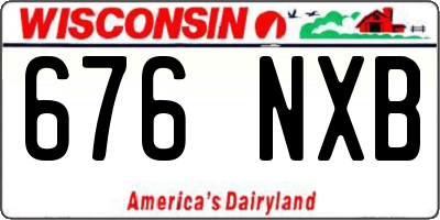 WI license plate 676NXB