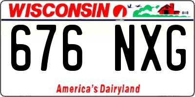 WI license plate 676NXG