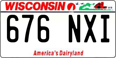 WI license plate 676NXI