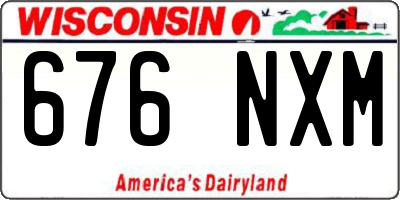 WI license plate 676NXM