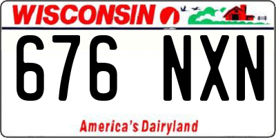 WI license plate 676NXN