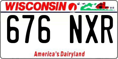 WI license plate 676NXR