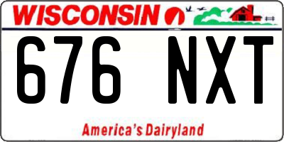 WI license plate 676NXT