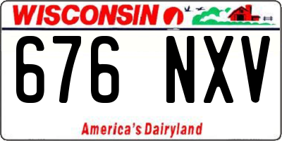 WI license plate 676NXV