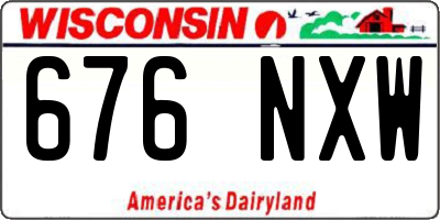 WI license plate 676NXW