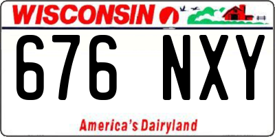 WI license plate 676NXY