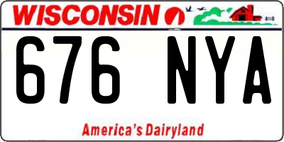 WI license plate 676NYA
