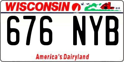 WI license plate 676NYB