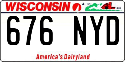 WI license plate 676NYD