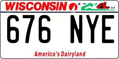 WI license plate 676NYE