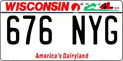 WI license plate 676NYG