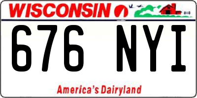 WI license plate 676NYI