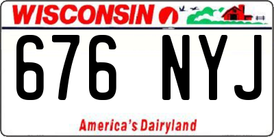 WI license plate 676NYJ