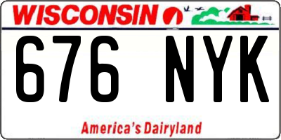 WI license plate 676NYK
