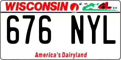 WI license plate 676NYL